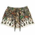 MUAY THAI SHORTS (MID THIGH CUT) WILDFIRE - WHITE