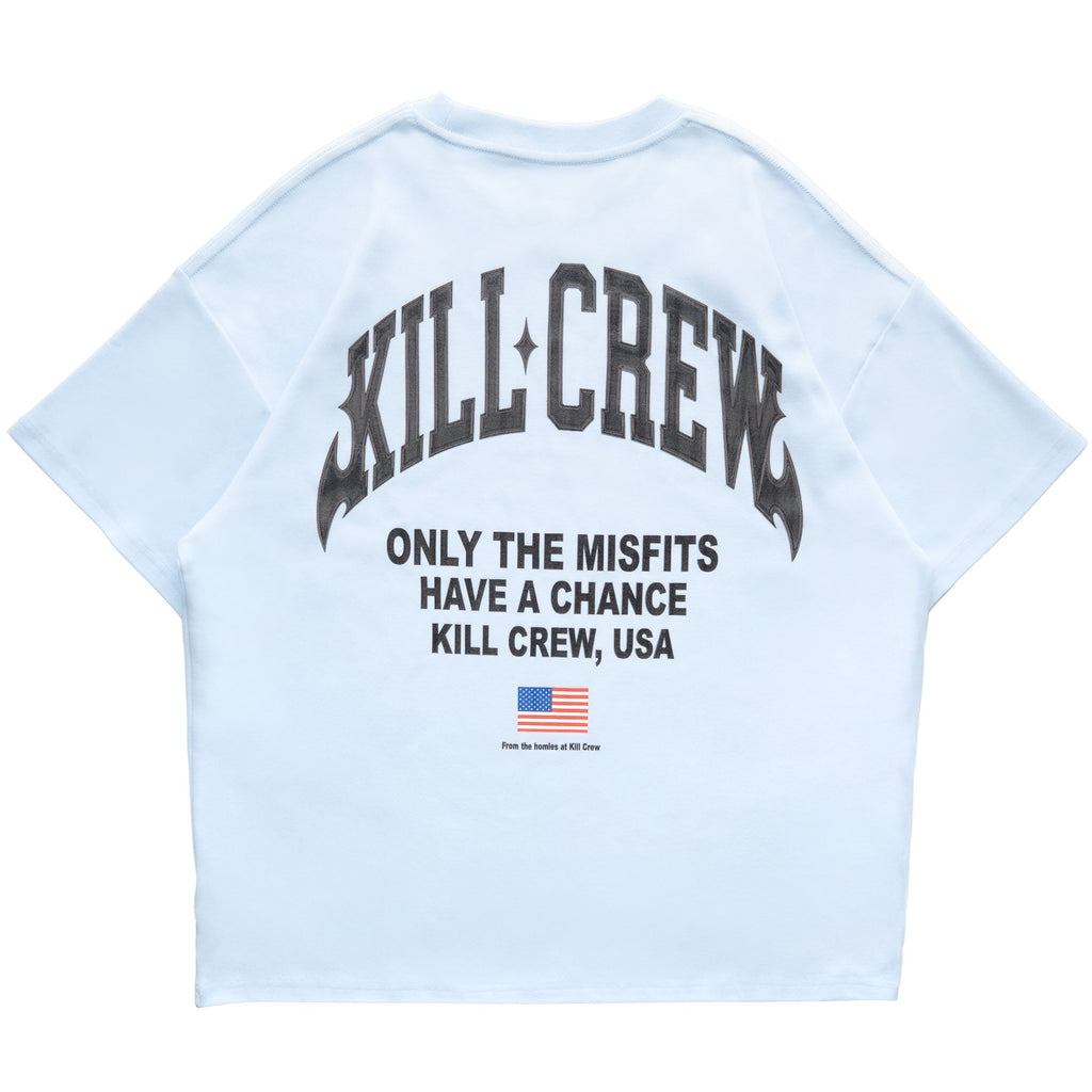 RELAXED FIT NATURAL COTTON CHROME T-SHIRT - BLUE