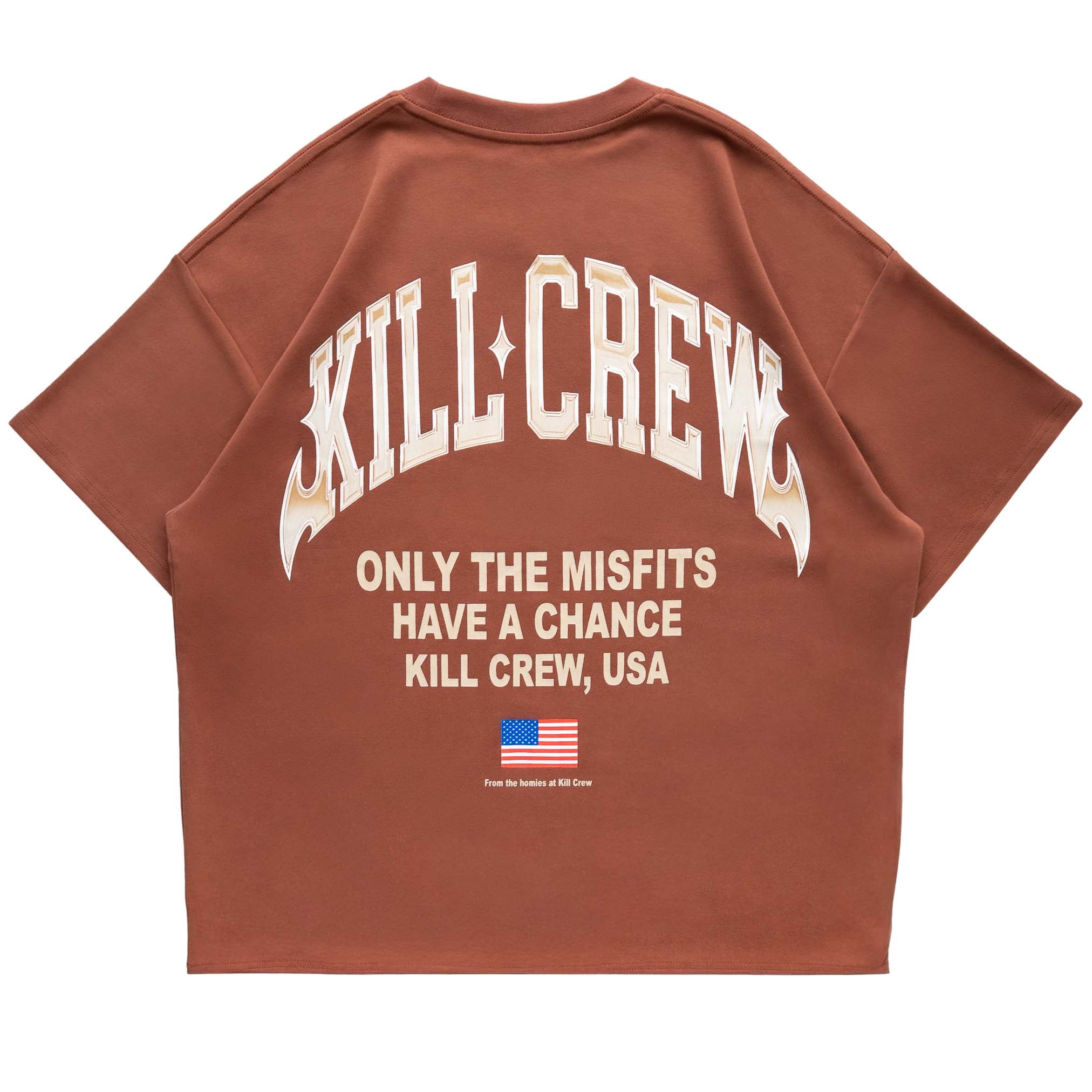 RELAXED FIT NATURAL COTTON CHROME T-SHIRT - BROWN