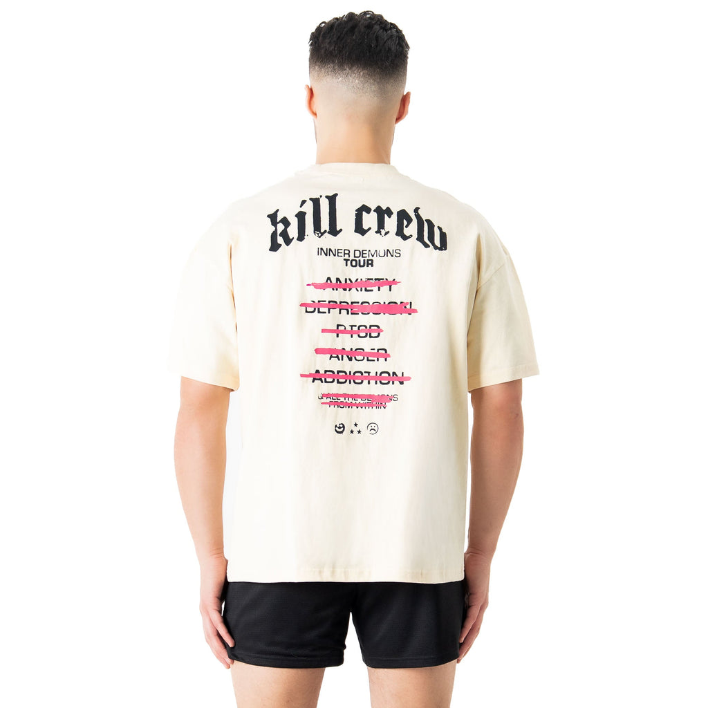 RELAXED FIT INNER DEMONS TOUR T-SHIRT - CREAM