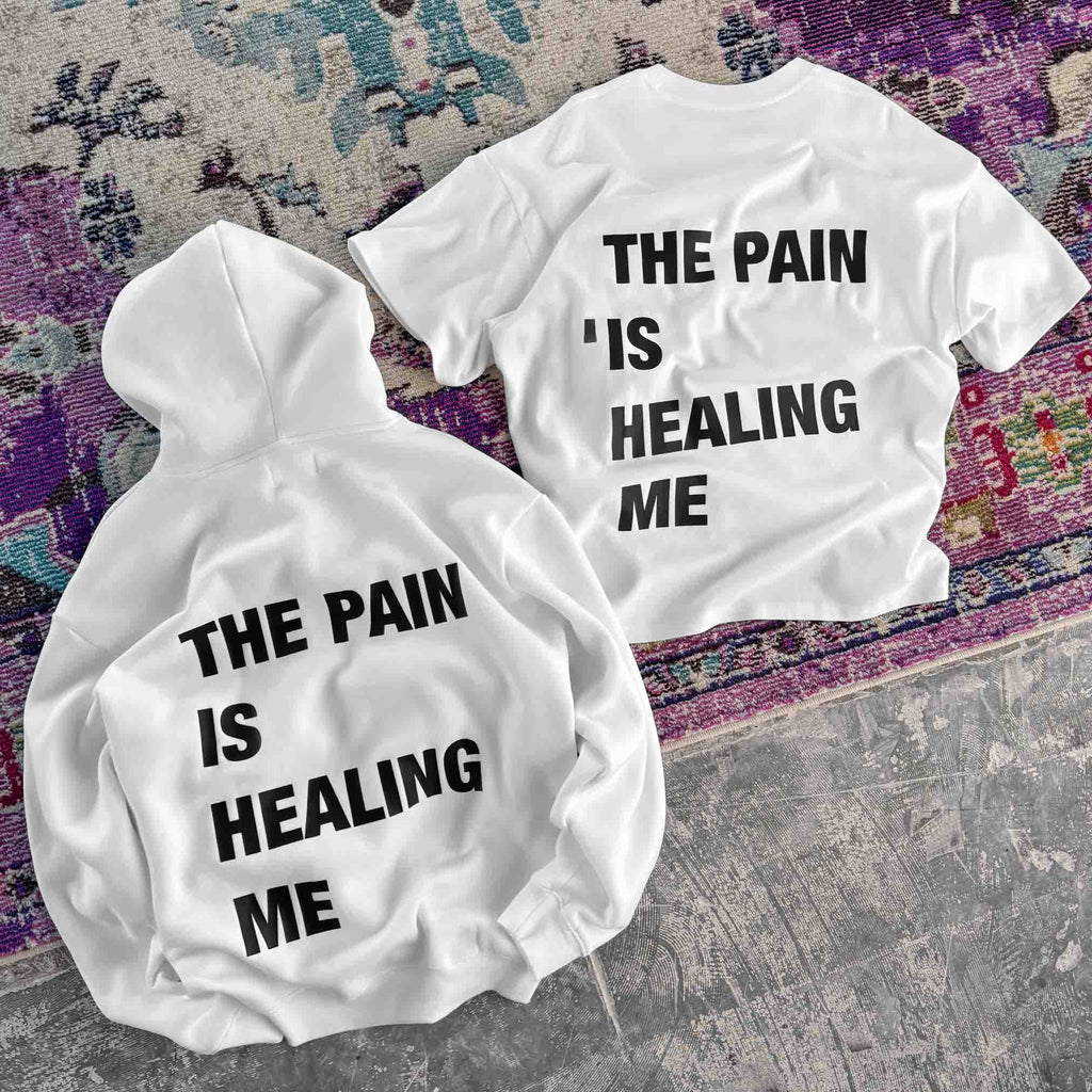 OVERSIZED LUX "THE PAIN" HOODIE - WHITE