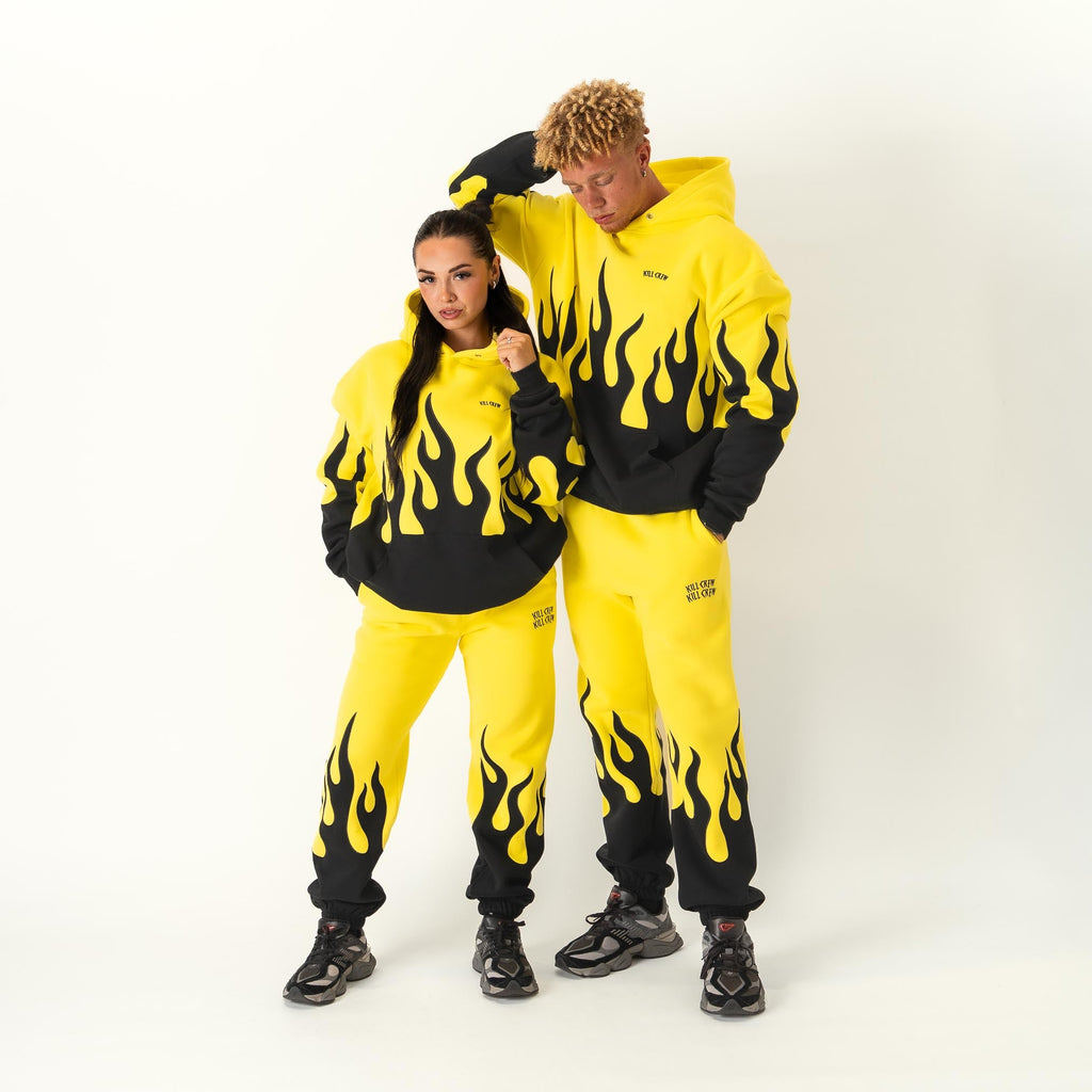 OVERSIZED PREMIUM HEATER HOODIE - YELLOW / BLACK