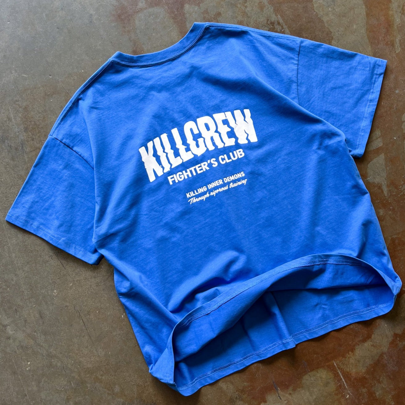 RELAXED FIT RIGOROUS TRAINING T-SHIRT - BLUE / WHITE