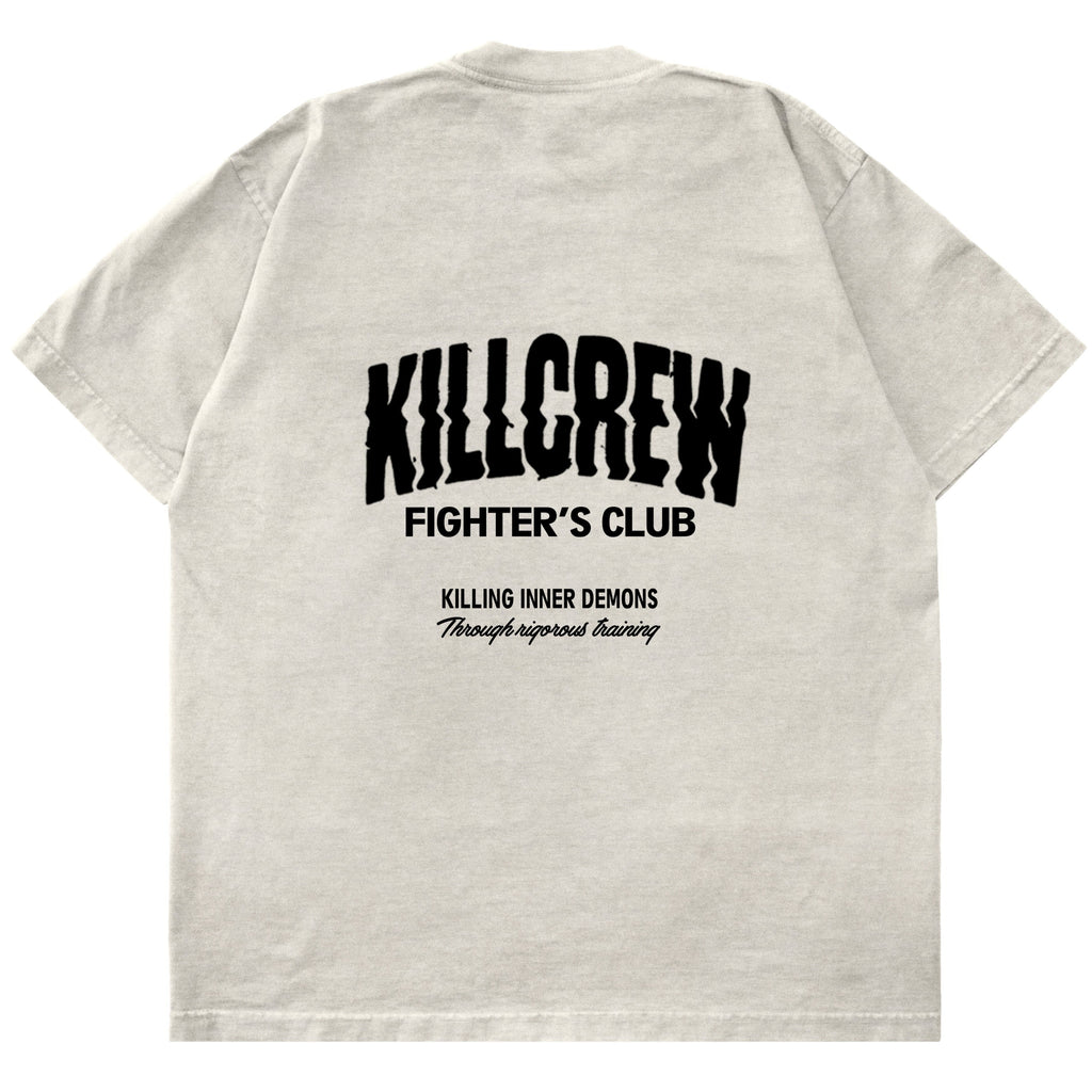 RELAXED FIT RIGOROUS TRAINING T-SHIRT - CREAM / BLACK